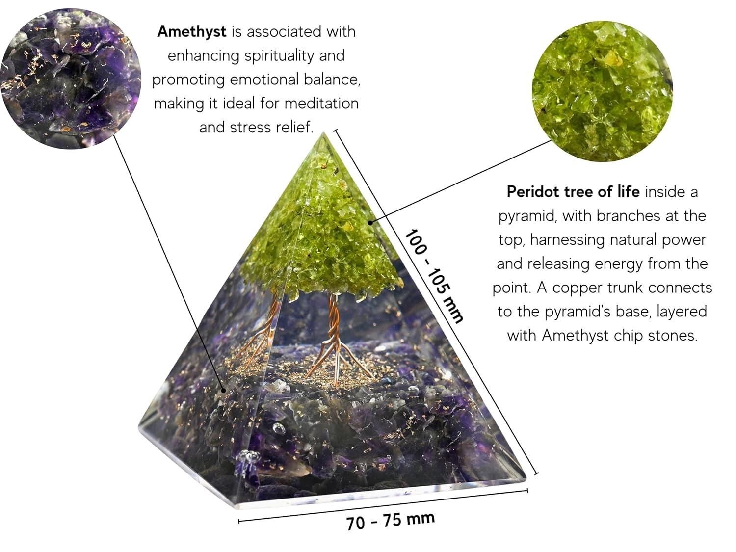 Tree of Life Peridot Orgon Pyramid